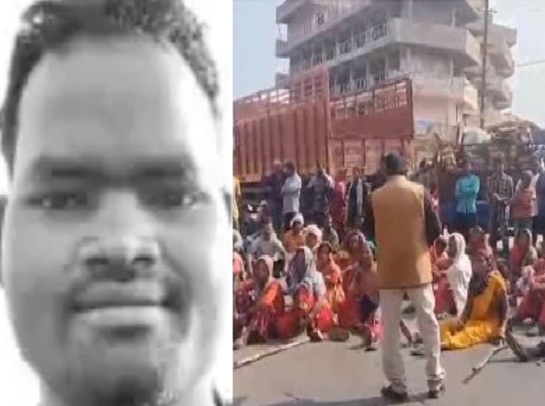नगड़ी डबल मर्डर मामले में ग्रामीणों का फूटा गुस्सा, घंटों किया सड़क जाम